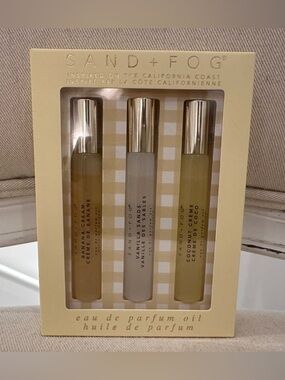 SAND + FOG Eau de Parfum Oil Set Banana Cream, Vanilla Sands, Coconut Creme NWT
